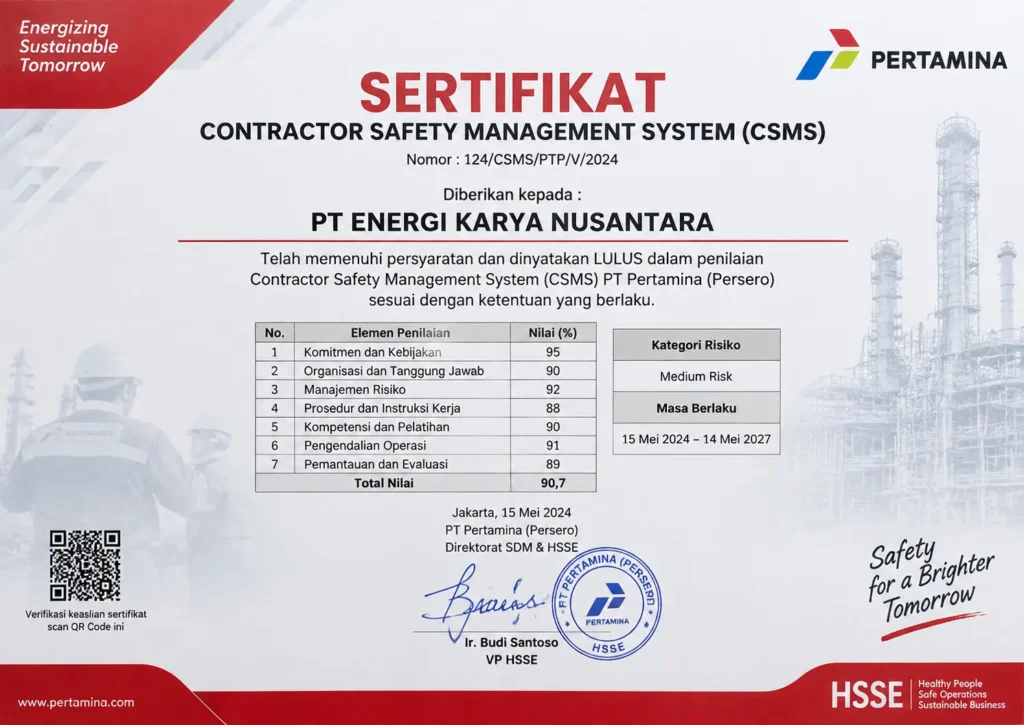 contoh sertifikat csms pertamina by aksenijasa