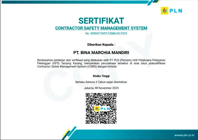 contoh sertifikat csms pln by aksenijasa